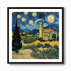 Starry Night By Vincent Art Print