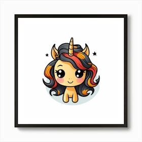 Unicorn Kawaii 9 Art Print