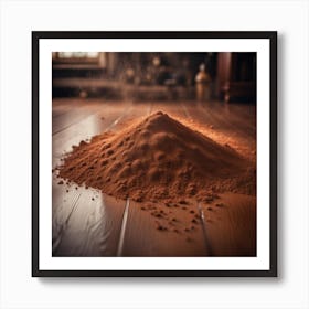 Pile Of Powder On A Wooden Floor Art Print