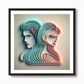 A man and woman 1 Art Print