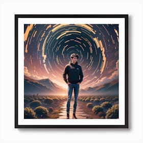 Man Standing On A Path Art Print