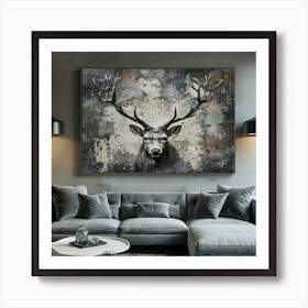 Stag Painting Poster