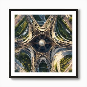 Looking Down From Above The Eiffel Tower Art Print