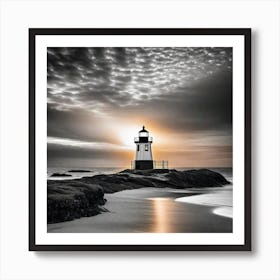 Lighthouse At Sunset 47 Poster