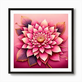 Pink Flower Painting 3 Art Print