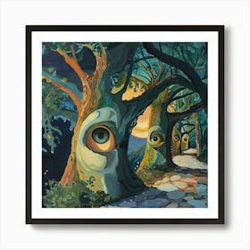 The Trees have Eyes Oil Painting Art Print