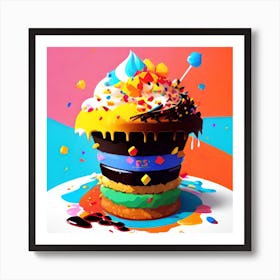 Ice Cream Cupcake Art Print