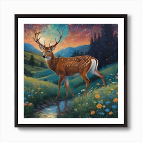 Deer In The Meadow Art Print