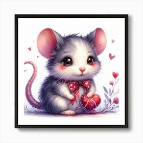 Mouse cub Valentine's day 2 Art Print