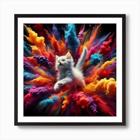 Colorful Cat Art Print