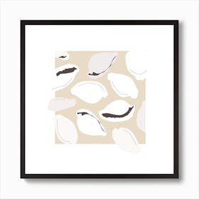 Summer Holiday Cutout Shells  Square Art Print