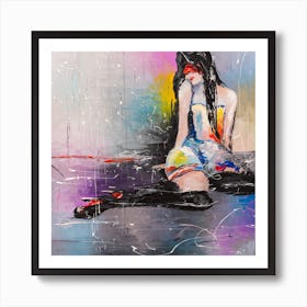 The game Woman Art Painting Art Print