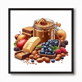 Healthy Foods Vector Illustration Poster