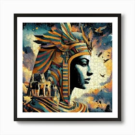 Abstract Puzzle Art Cleopatra Egypt 1 Art Print