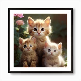 Three Kittens Art Print