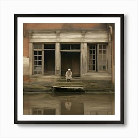 Man On A Boat Art print Art Print