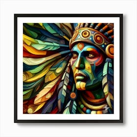 Native American Abstract Head Bust 3 Copy Art Print