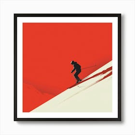 Skier On The Slopes 1 Art Print