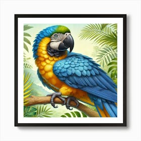 Parrot In The Jungle 2 Art Print