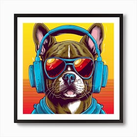 French Bulldog with Sunglasses Art Print