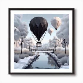 Hot Air Balloons Landscape 2 Art Print
