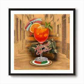 Aperol Spritz Cocktail Art Print