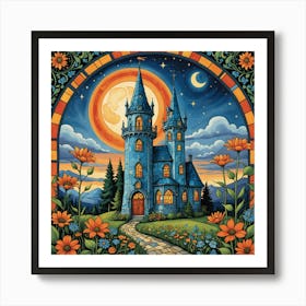 Castle At Night Art Print