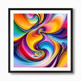 A Surrealistic Landscape Of Vibrant Colors And Distorted Shapes Art Print