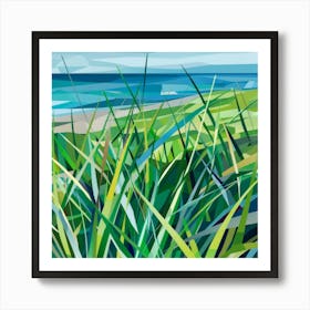 Grass At The Beach Art Print