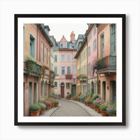 European Vintage Streetscape Streets Of Timeless Charm (1) Art Print