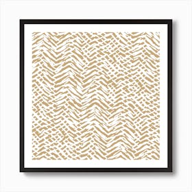 Marks Texture Ochre Square Art Print