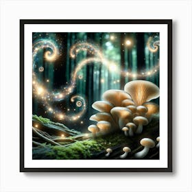 Fairy Mushrooms In The Forest 1 Art Print