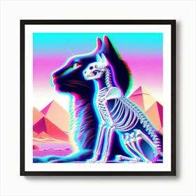 Psychedelic Cat Art Print