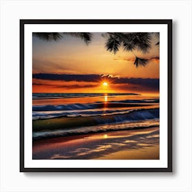 Sunset On The Beach 267 Art Print