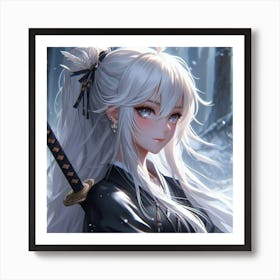 Anime Girl With Sword 1 Art Print