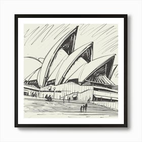 A Sydney Opera House In Sydney Hand Drawn Sketch 1720432938 2 Art Print