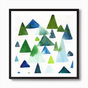 Watercolor Triangles Art Print