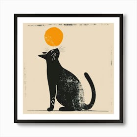 Cat Looking At The Sun Art Print