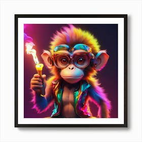 Monkey In Glasses Art Print