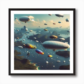 Blimps on air Art Print