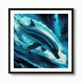 Dolphins In The Ocean Art Print