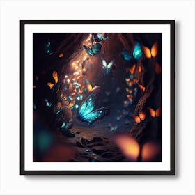 Myeera Hundred Of Butterflies Hanging In A Cave Unreal Engine G 4716d1ae F005 4bc2 A024 94a55d38facf Art Print