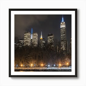 New York City At Night Art Print