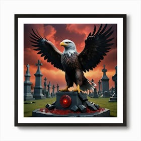 Eagle In The Cemetery Art Print