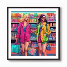 Two Girls In A Store Art Print