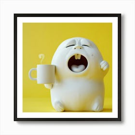 Hamster With A Cup Of Coffee Art Print