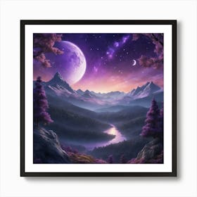Purple Sky At Night Art Print