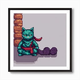 Pixel Cat 2 Art Print