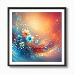 Abstract Flower Wallpaper Art Print