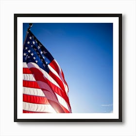 American Flag Ripple Effect In Closeup Stripes And Stars Representing Julys Pride And Nations Loy (2) Art Print